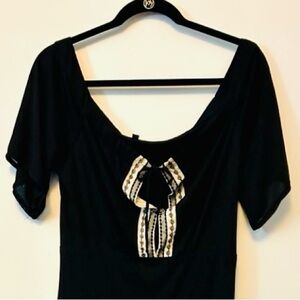 ‼️Two ‼️for $20 
Vintage 90’s Black Dress with Sheer top, arms and bottom trim